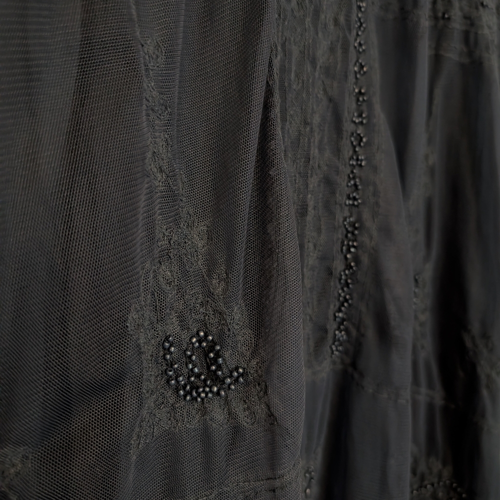 NWOT Beautiful Stories Sheer Beaded Dress With Slip Xs - Picture 3 of 9